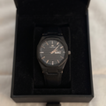 black strap watch