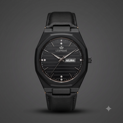 black strap watch