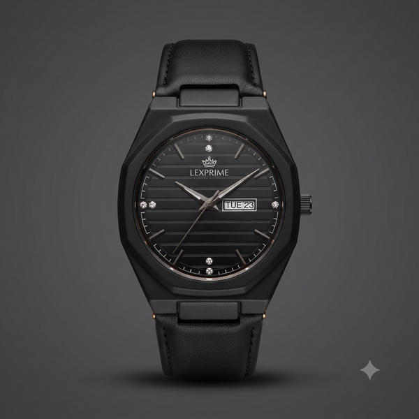 black strap watch
