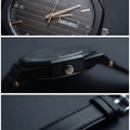 black strap watch