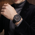 black strap watch